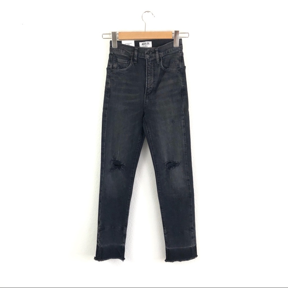 NWT AGOLDE Ruby High Rise Crop Let Down Jeans